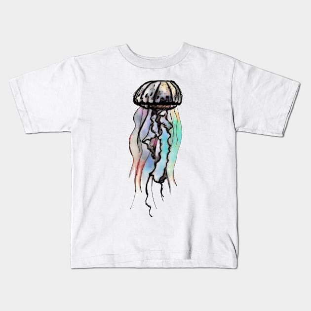 Watercolor Jellyfish Kids T-Shirt by Aeriskate